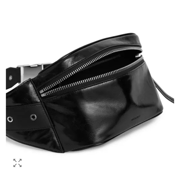 Allsaints Black Leather Belt Bag - Picture 2 of 5